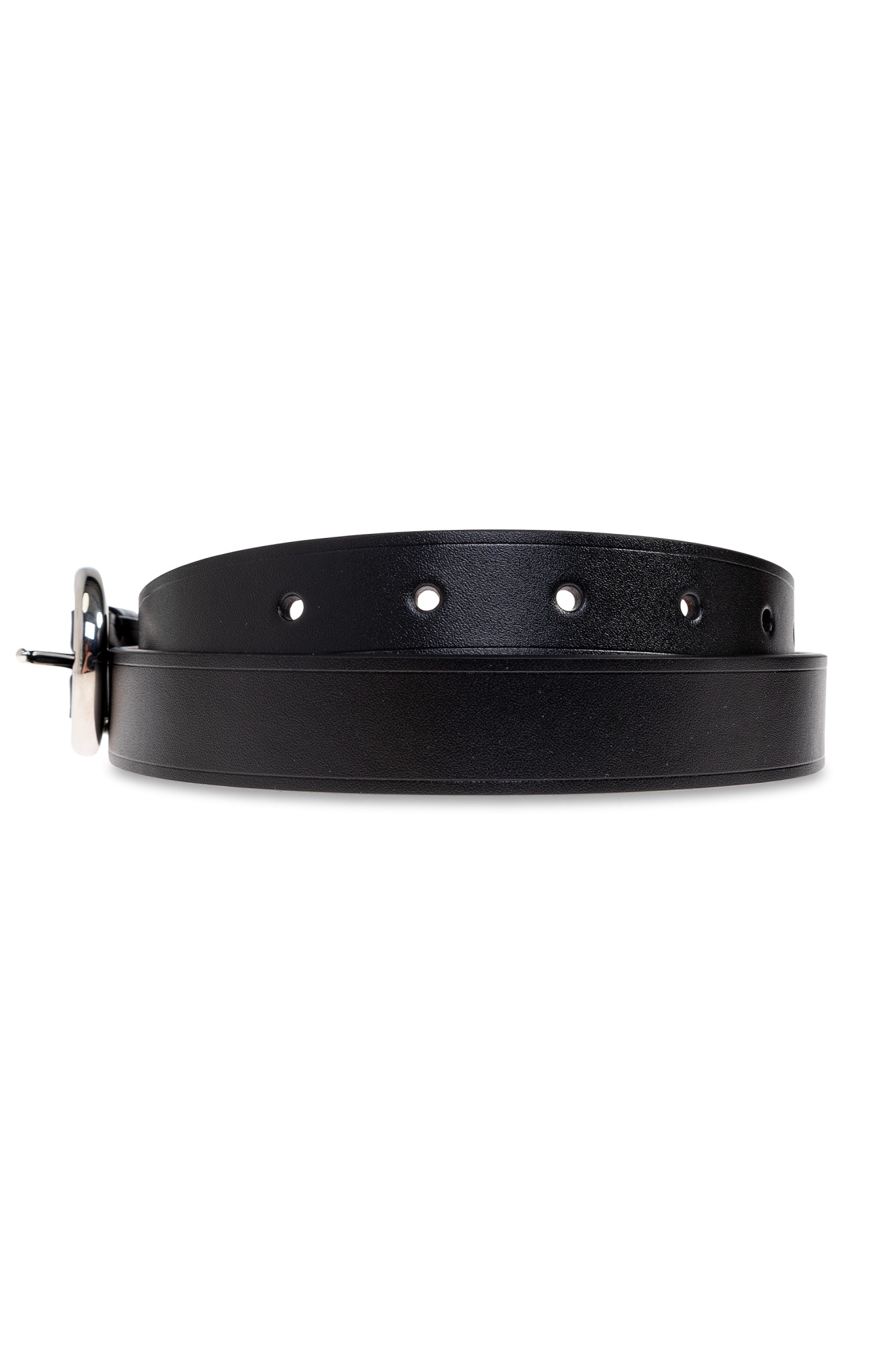 【PHOEBE PHILO】新作 ROUND BUCKLE BELT 25MM leather PHOEBE PHILO | ROUND BUCKLE BELT 25MM | BLACK LEATHER WITH
